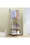 Clothes Rack Organizer Floor Hanger for Outdoor Vertical Balcony with Wheels - 160x55x42 cm