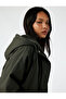 Leather-Look Waterproof K Hooded Coat with Faux Fur Inside and Zippered Pockets - 2