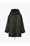 Leather-Look Waterproof K Hooded Coat with Faux Fur Inside and Zippered Pockets - 3
