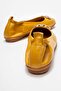 Perite Women's Genuine Leather Ballet Flats Color-Match Leather Lining with Elastic Back in Mustard Color - 6