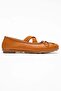 Polenia Women's Genuine Leather Ballet Flats Tan Color-Match Leather Lining - 5