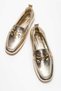 Women's Genuine Leather Loafers Casual Shoes with Elastic Back Dore (Gold) Mariner Color-Match Leather Lining - 2