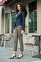 High Waist Thick Belted Pockets Narrow Leg Ankle Length Cotton Stretch Fabric Fabric Trousers - Khaki