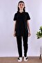 Breastfeeding Detailed Maternity & Postpartum Pajama Set |   Adjustable Waist Effortt - Black - 2