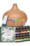 Rakoon Ultimate Essential Oil Diffuser & Essential Oil Set, 550ml, 4 Timer & 15 Ambient Light, Wood