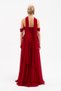 Women's Burgundy Shawl Collar Strapless Promise Engagement Evening Dress - 6