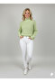 Women's Light Aqua Green High Neck Thick Knit Turtleneck Sweater - 4
