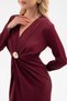 Women's Burgundy Long Sleeve Dress with Oyster Accessories - 5