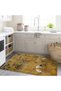 Semih Collection Yellow Themed Reed Storks Patterned Woven Base Modern Decorative Carpet 49 - 3