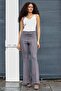 Suede Stretch Fabric Fabric High Waist Front Back Stitched Isanyol Leggings Trousers (Jacket 30071)-Gray