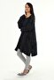 Women's Plus Size Navy Blue Italian Leopard Print Asymmetrical Cut Tunic