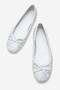 Preslie Women's Genuine Leather Ballet Flats White Hand Knitted - Color-Match Leather Lining - 7