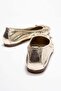 Perry Women's Genuine Leather Ballet Flats Gold Hand Knitted - 6