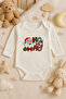 New Year Santa Claus New Year's Day Printed Cotton Long Sleeve Snap Fastener Baby Bodysuit Bodysuit Undershirt Jumpsuit