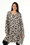 Women's Plus Size Beige Italian Leopard Print Asymmetrical Cut Tunic