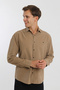 Collared Buttoned Long Sleeve Snap Fastener Velvet Men's Shirt - 7