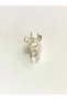5 cm Silver Butterfly Shaped Hair Clip with Stone and Pearl Detail – Elegant and Sparkling Metal Barrette - 7