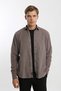 Collared Buttoned Long Sleeve Snap Fastener Velvet Men's Shirt - 3
