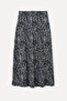 Women's Black Printed Long Skirt - 4