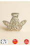 5 cm Silver Butterfly Shaped Hair Clip with Stone and Pearl Detail – Elegant and Sparkling Metal Barrette