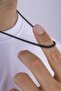 Black Color Square Cut Men's Steel Chain - 3