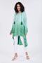 Women's Green Tie-Dye Patterned Hooded Tunic - 3