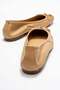 Perry Women's Genuine Leather Ballet Flats Caramel Hand Knitted - 6