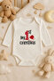 My First New Year Christmas B Printed Cotton Long Sleeve Snap Fastener Baby Bodysuit Bodysuit Undershirt Jumpsuit