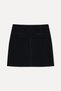 Women's Black Mini Skirt with Stitching Detail - 5