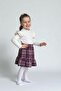 Girls' Sweater and Tweed Plaid Skirt Set Stylish Casual Combination - 2