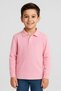 Children's Unisex Long Sleeve Polo Neck T-Shirt Pink School Age 6-9