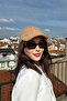 Women's Teddy Textured Winter Women's Visor Hat – Soft Lamb Fur Look Model - 2