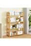 OneDcor Bamboo 4-Tier Bookshelf – Tall Wooden Storage & Display Rack for Home - 3
