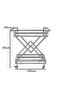 FFD 2-Tier Glass Bar Cart, Lockable Wheels, Clear Shelves, 1.3cm Metal Frame White 100x40x90cm - 3