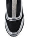 Chiara Laurent Black Leather Laceless Thick Sole Metallic Detailed Stoned Casual Sports Shoes - 4