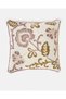 Cream And Purple Floral Embroidered Cushion - 2