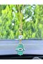 Gilded Turquoise Hand of Fatima Metal Car Mirror Ornament Car Charm Bag Accessory - 5