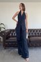 Special Design Vest Linen Suit - Dark Blue - 5
