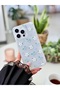 iPhone 14 Promax Compatible Fingerprint Resistant Matte Print Blue White Flower Transparent Case - 3