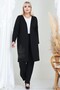 Steel Fabric Stone Detailed Long Coat - 4