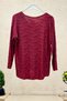 Batik striped pattern v-neck long sleeve imported blouse - 2