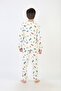 Boy's Car Patterned Corded Fabric Interlock Fabric Long Sleeve Pajama Set - 3