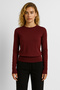 Women's Mona Crew Neck Buttoned Knit Sweater - Burgundy