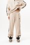 Men's Diagonel Baggy Sweatpants with Dirty Stitch Detail Beige