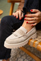 Charles Troklu Tassel Detailed Genuine Leather Loafer - BEIGE SUEDE - 4