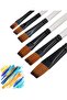 3-Piece Paint Brush Set Liner-Diagonal Cut-Side Cut Oil Painting Acrylic Gouache Total 18 Pieces - 3