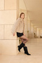 Olivia Women's Bellows Short Heeled Boots Black Suede - 4