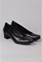 Seç 0280 genuine leather orthopedic women's shoe (4cm) black print