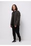 Comfort Fit Shirt Neck Plaid Men's Green Long Sleeve Shirt - 3