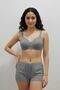 4 Pieces Gray Wireless Non-Padded Sponge Bra Wire-Free T-Shirt Bra - No Trace - 4